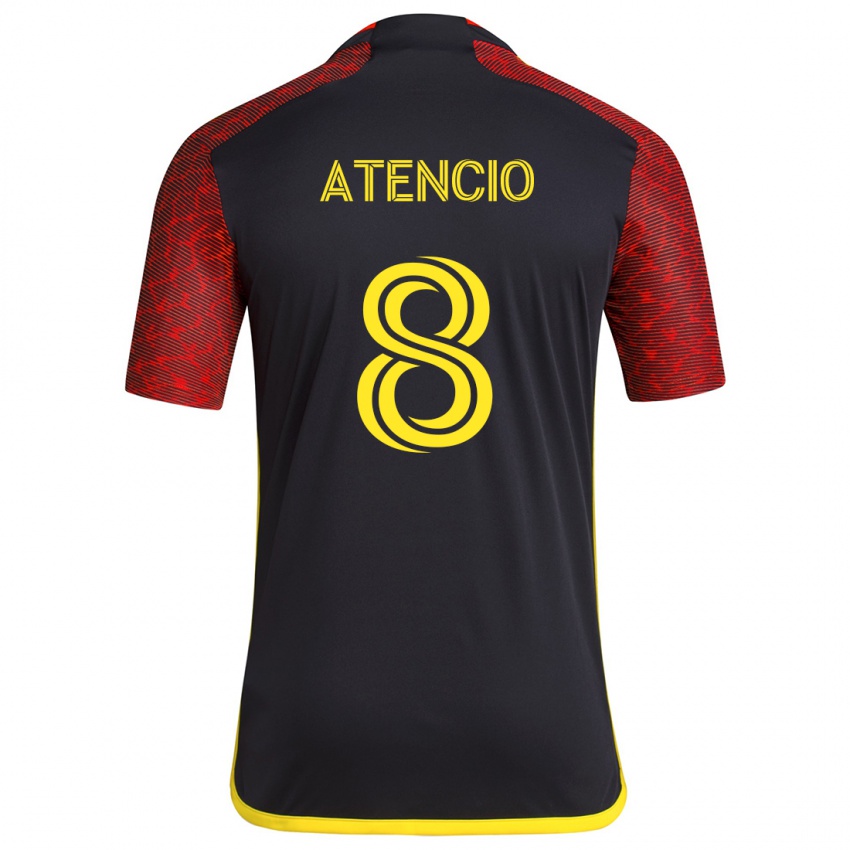 Criança Camisola Josh Atencio #8 Vermelho Preto Alternativa 2024/25 Camisa