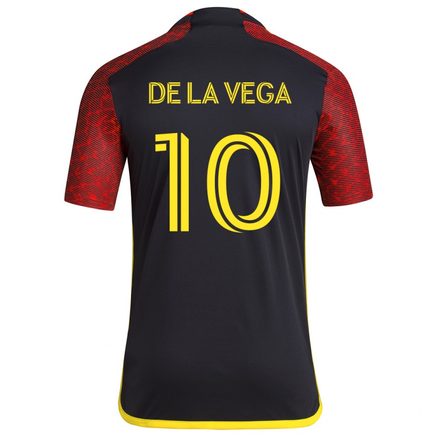 Criança Camisola Pedro De La Vega #10 Vermelho Preto Alternativa 2024/25 Camisa