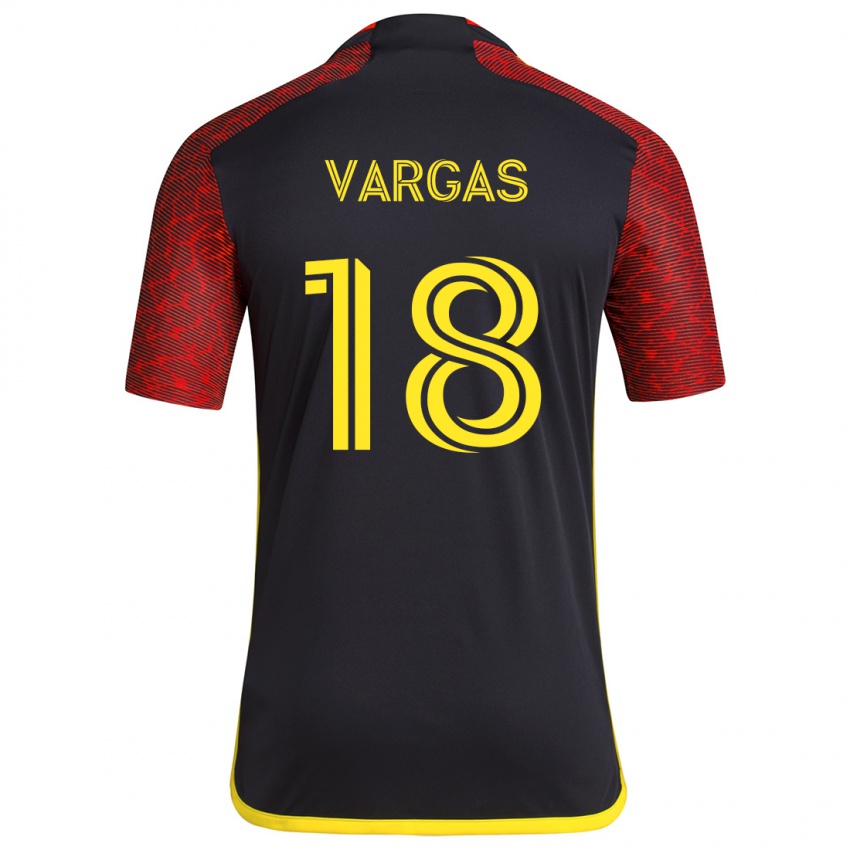 Criança Camisola Obed Vargas #18 Vermelho Preto Alternativa 2024/25 Camisa