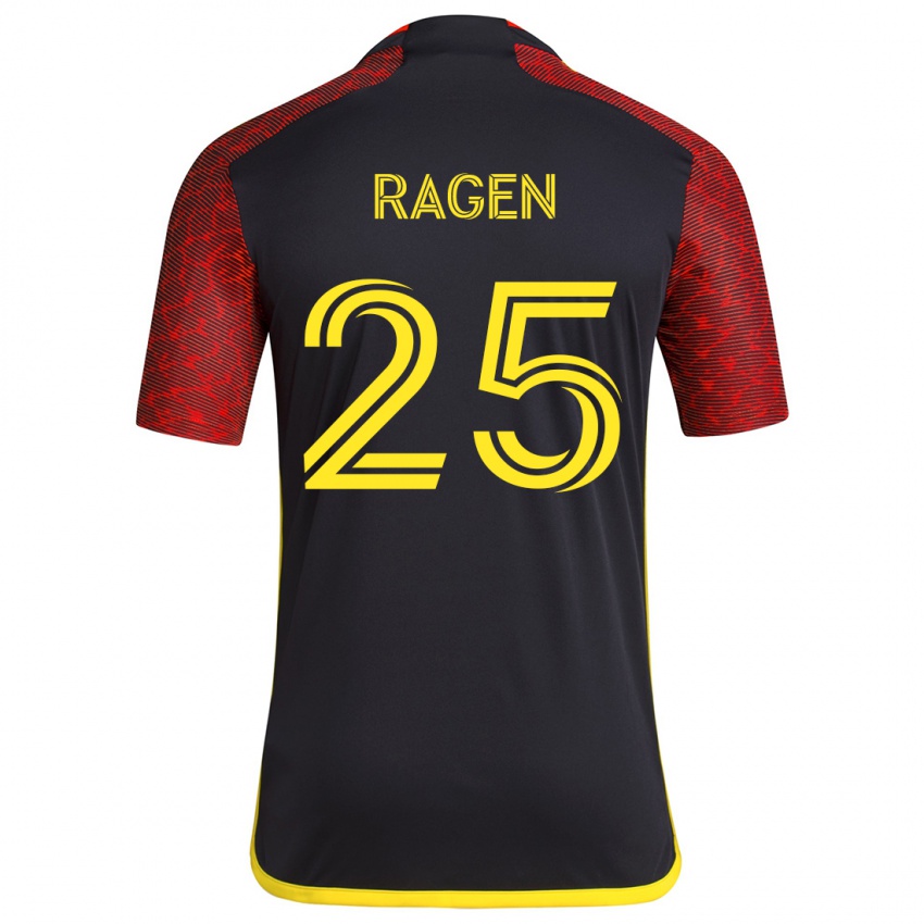 Criança Camisola Jackson Ragen #25 Vermelho Preto Alternativa 2024/25 Camisa