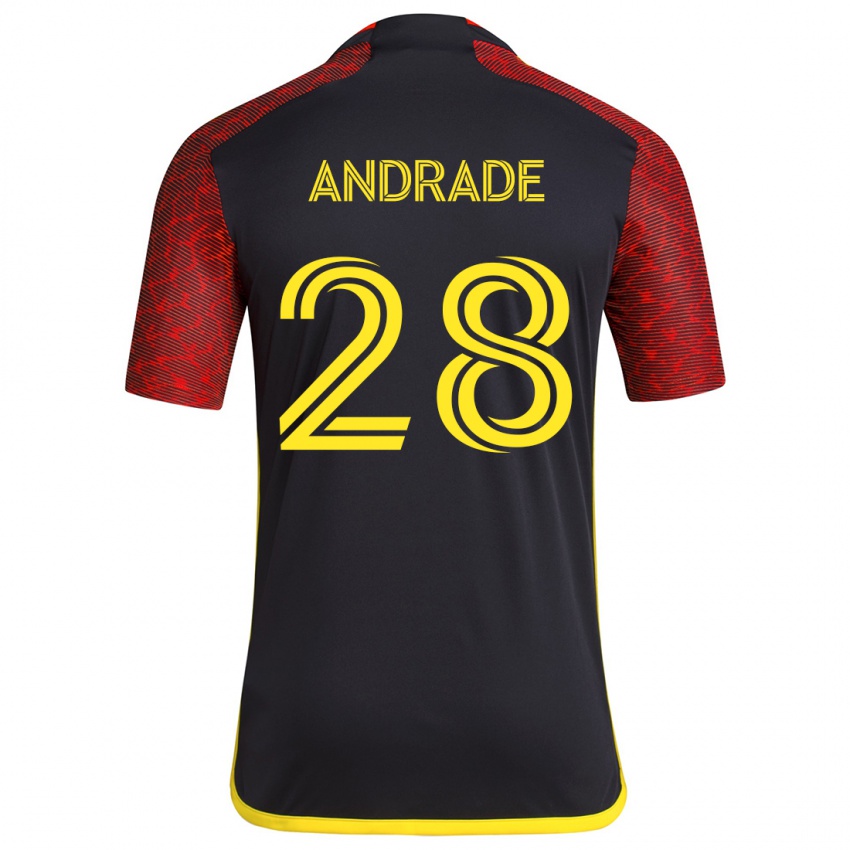 Criança Camisola Yeimar Gómez Andrade #28 Vermelho Preto Alternativa 2024/25 Camisa