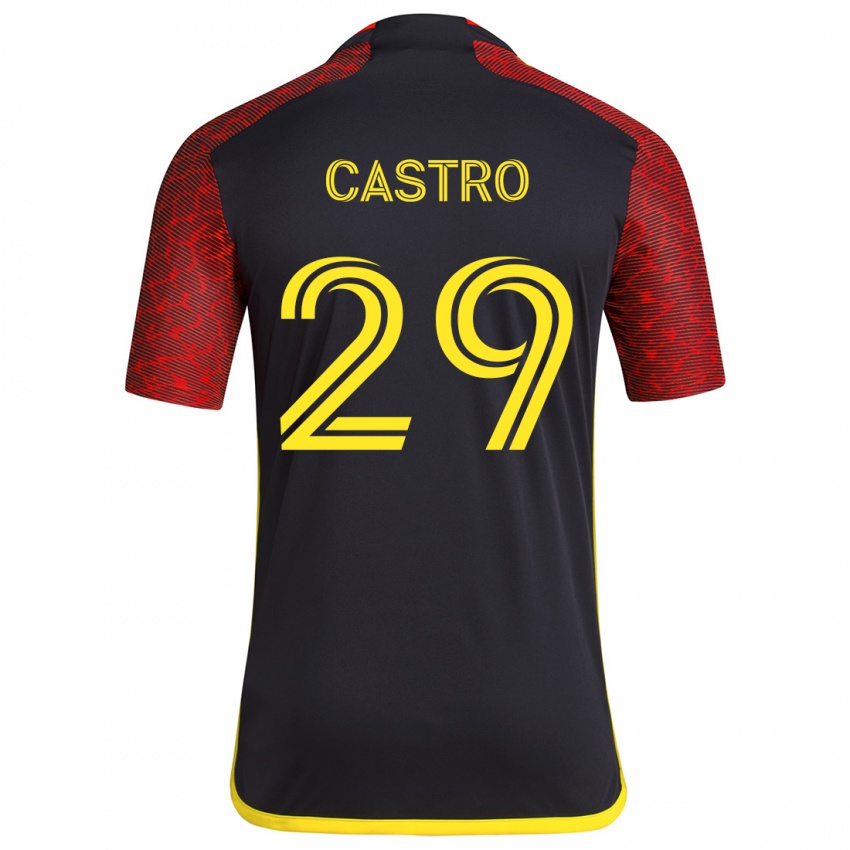 Criança Camisola Jacob Castro #29 Vermelho Preto Alternativa 2024/25 Camisa