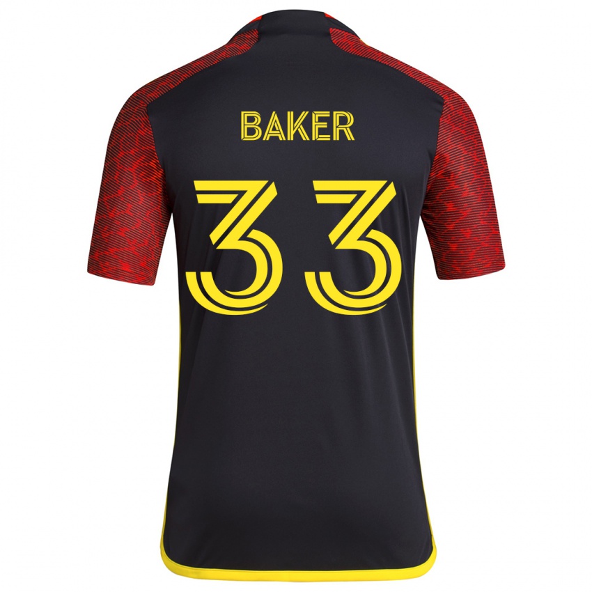 Criança Camisola Cody Baker #33 Vermelho Preto Alternativa 2024/25 Camisa