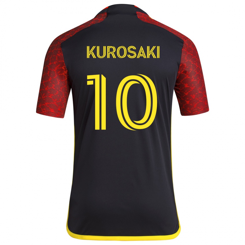 Criança Camisola Yuuka Kurosaki #10 Vermelho Preto Alternativa 2024/25 Camisa