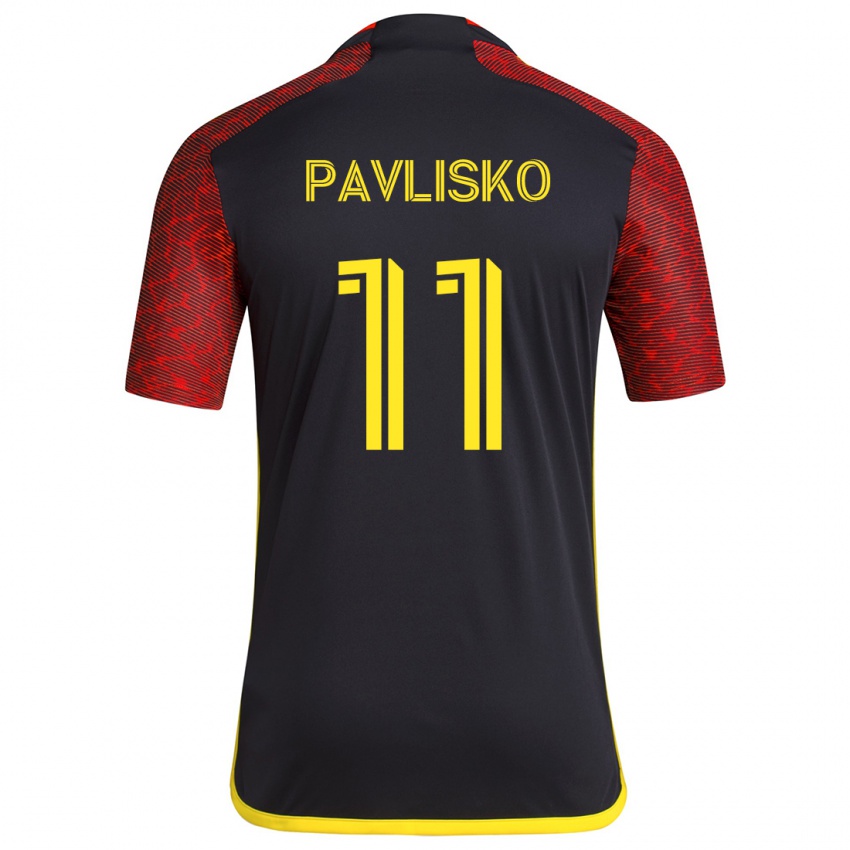 Criança Camisola Kirsten Pavlisko #11 Vermelho Preto Alternativa 2024/25 Camisa