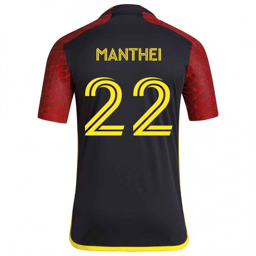 Criança Camisola Leahi Manthei #22 Vermelho Preto Alternativa 2024/25 Camisa