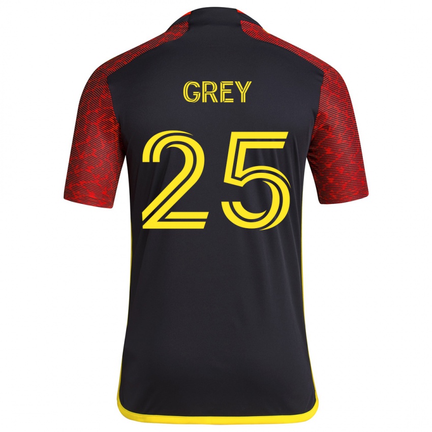 Criança Camisola Mireya Grey #25 Vermelho Preto Alternativa 2024/25 Camisa