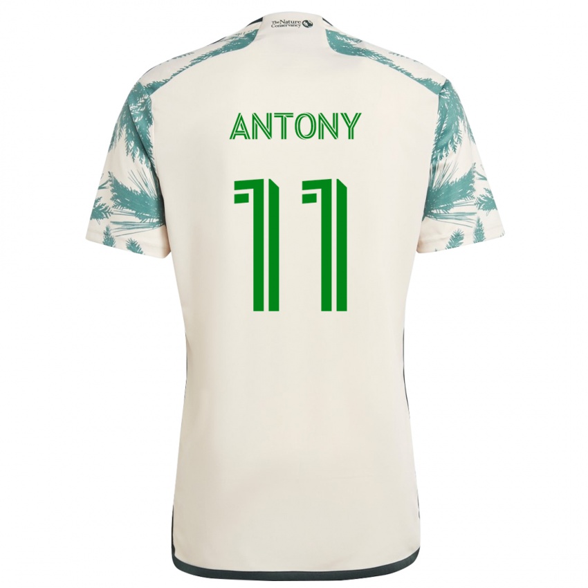 Criança Camisola Antony #11 Bege Castanho Alternativa 2024/25 Camisa