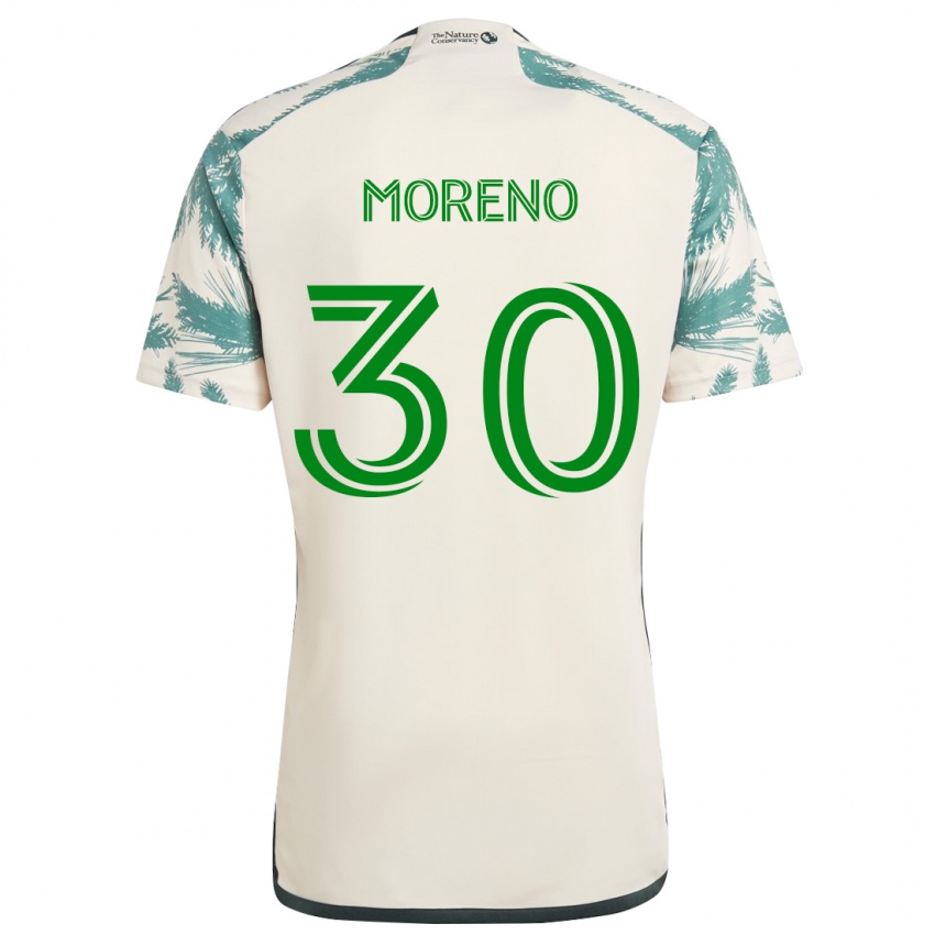 Criança Camisola Santiago Moreno #30 Bege Castanho Alternativa 2024/25 Camisa