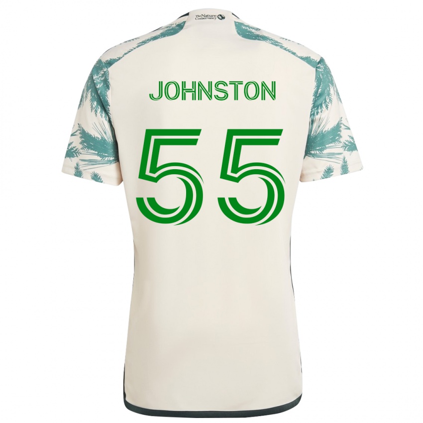 Criança Camisola Malcolm Johnston #55 Bege Castanho Alternativa 2024/25 Camisa