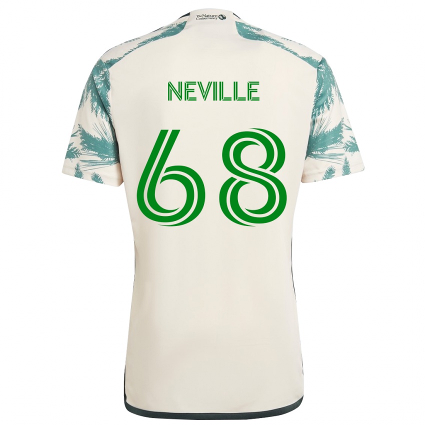 Criança Camisola Harvey Neville #68 Bege Castanho Alternativa 2024/25 Camisa