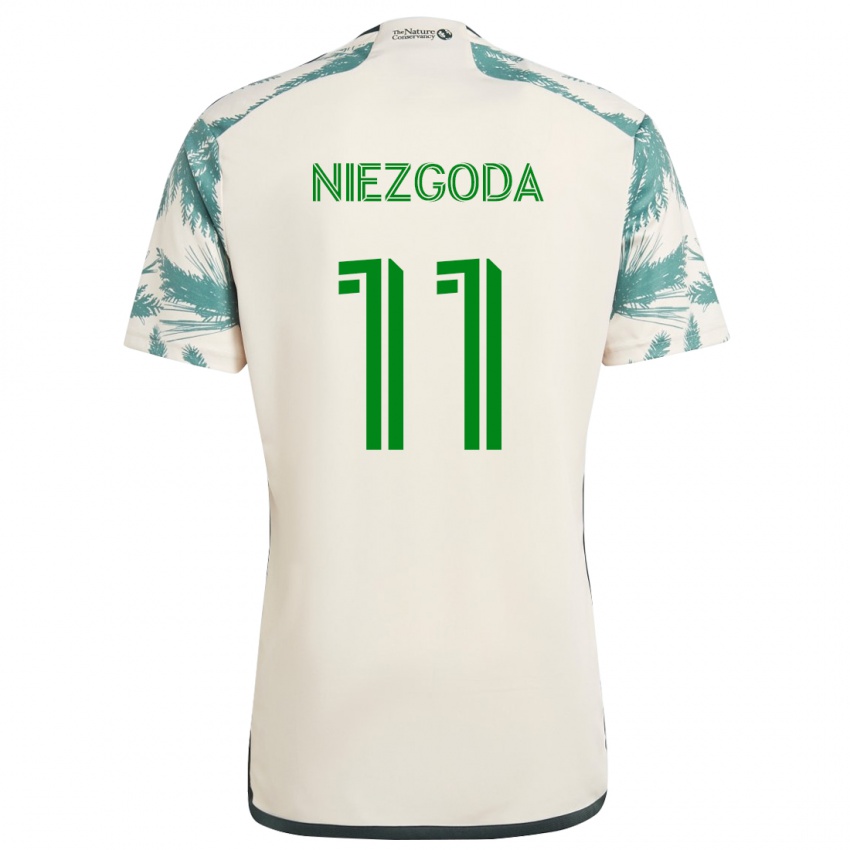 Criança Camisola Jaroslaw Niezgoda #11 Bege Castanho Alternativa 2024/25 Camisa