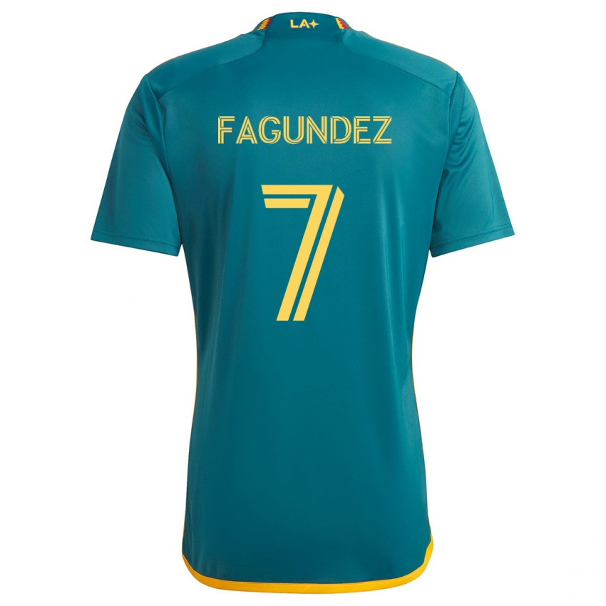 Criança Camisola Diego Fagúndez #7 Verde Amarelo Alternativa 2024/25 Camisa