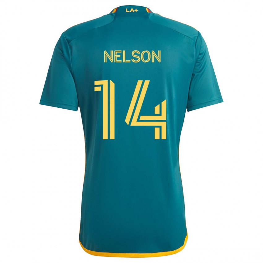 Criança Camisola John Nelson #14 Verde Amarelo Alternativa 2024/25 Camisa