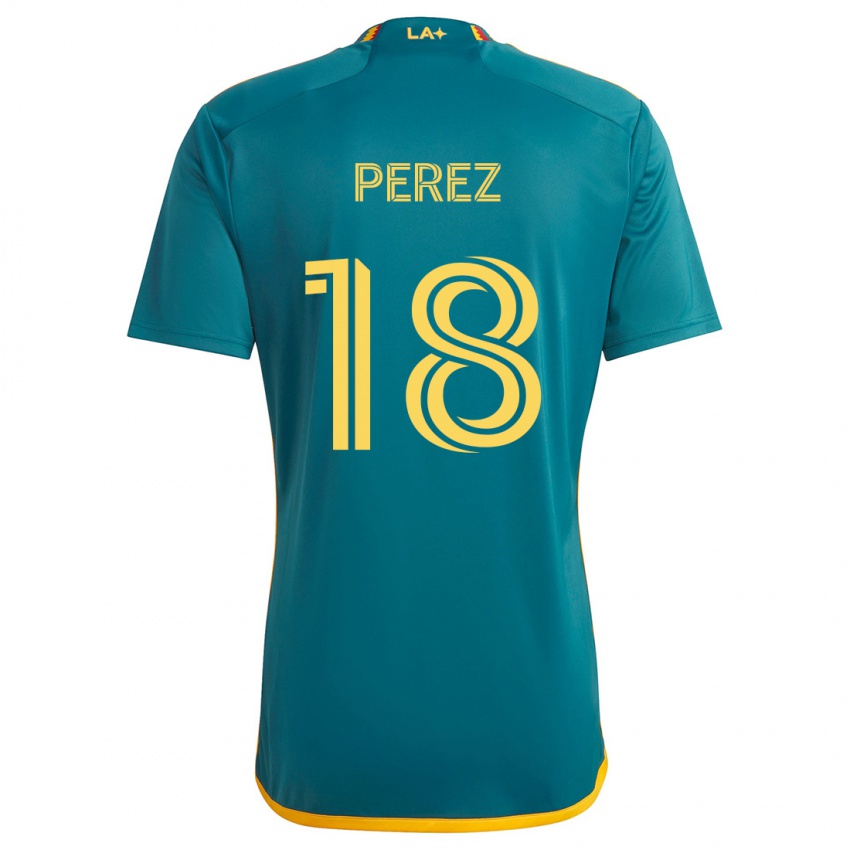 Criança Camisola Jonathan Pérez #18 Verde Amarelo Alternativa 2024/25 Camisa