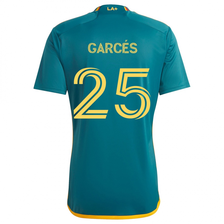 Criança Camisola Carlos Garcés #25 Verde Amarelo Alternativa 2024/25 Camisa