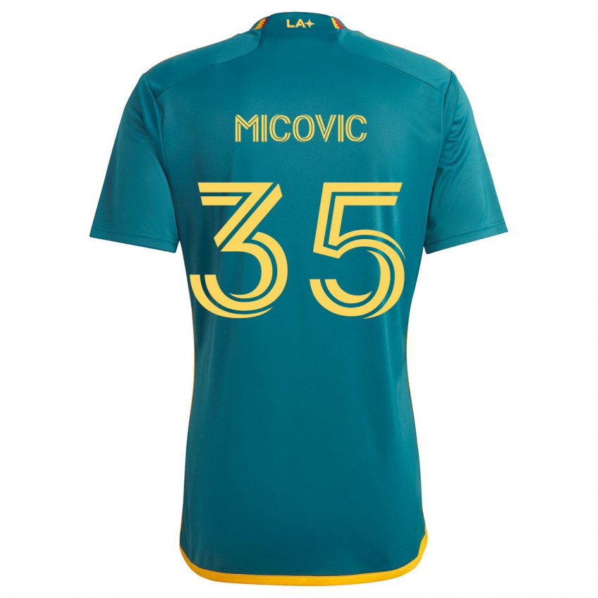 Criança Camisola Novak Micovic #35 Verde Amarelo Alternativa 2024/25 Camisa