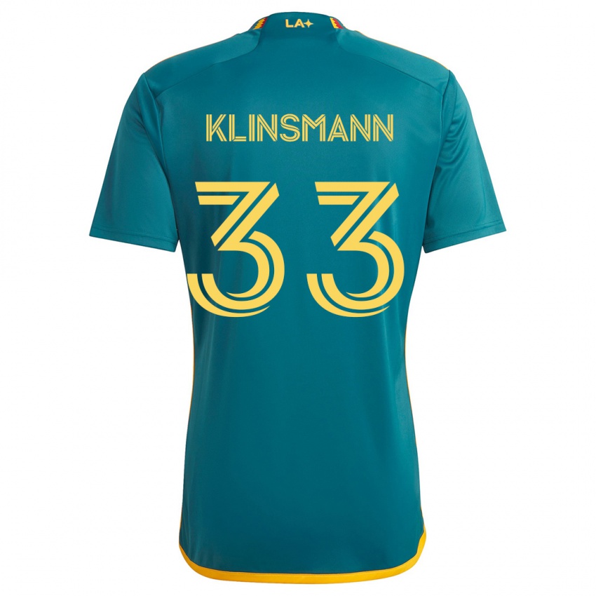 Criança Camisola Jonathan Klinsmann #33 Verde Amarelo Alternativa 2024/25 Camisa