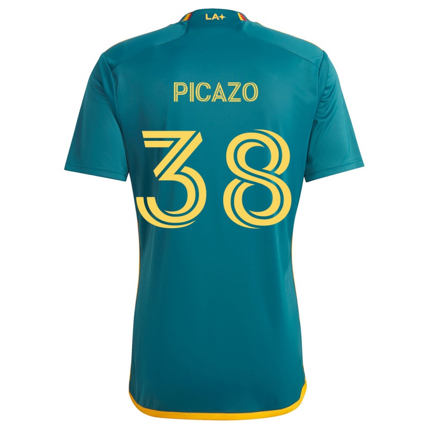 Criança Camisola Axel Picazo #38 Verde Amarelo Alternativa 2024/25 Camisa