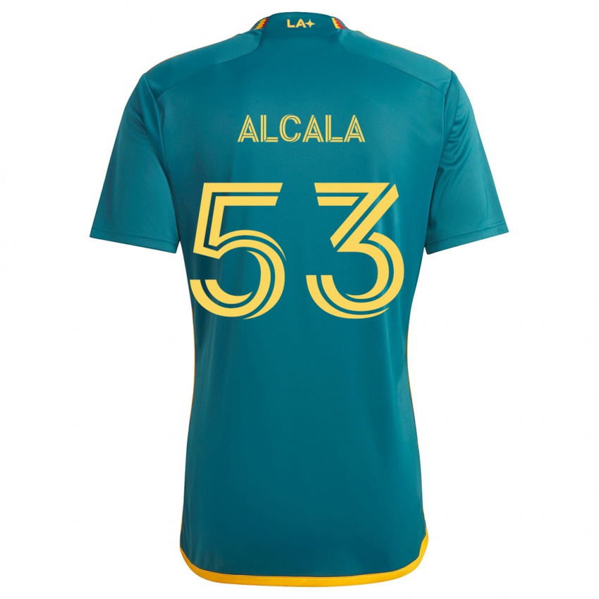 Criança Camisola Álex Alcalá #53 Verde Amarelo Alternativa 2024/25 Camisa