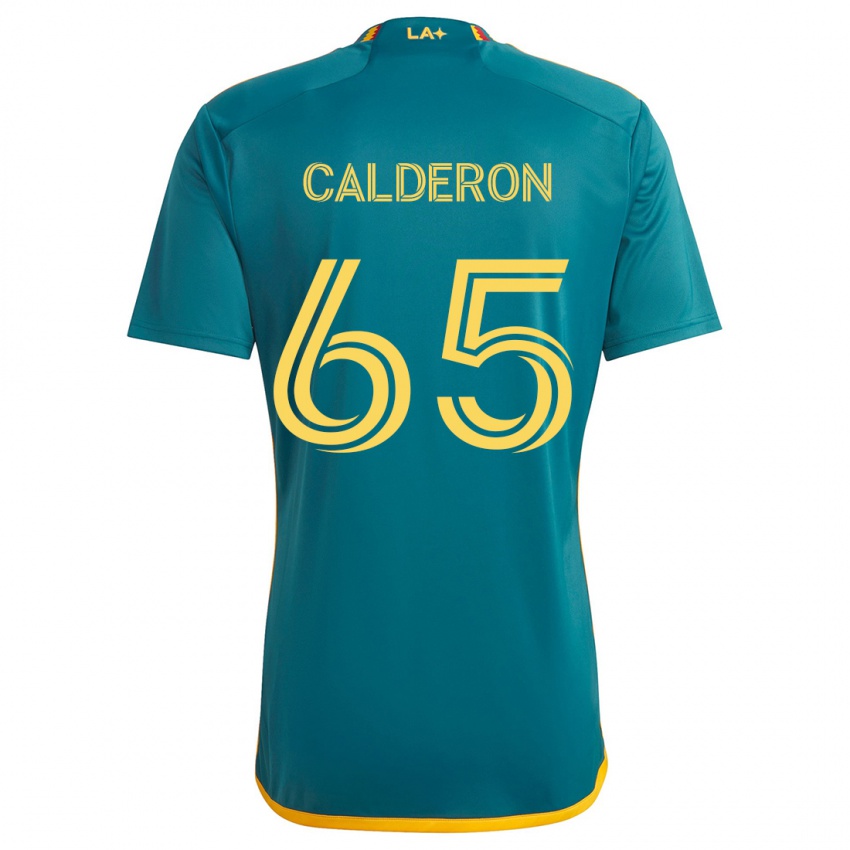 Criança Camisola Juan Calderón #65 Verde Amarelo Alternativa 2024/25 Camisa