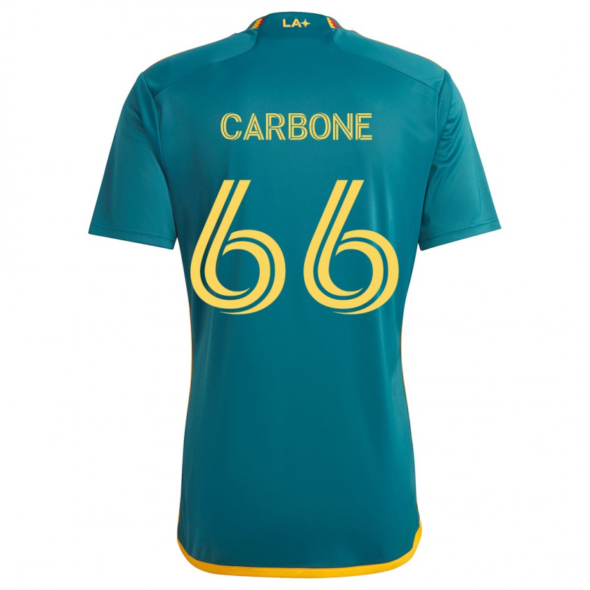 Criança Camisola Matteo Carbone #66 Verde Amarelo Alternativa 2024/25 Camisa