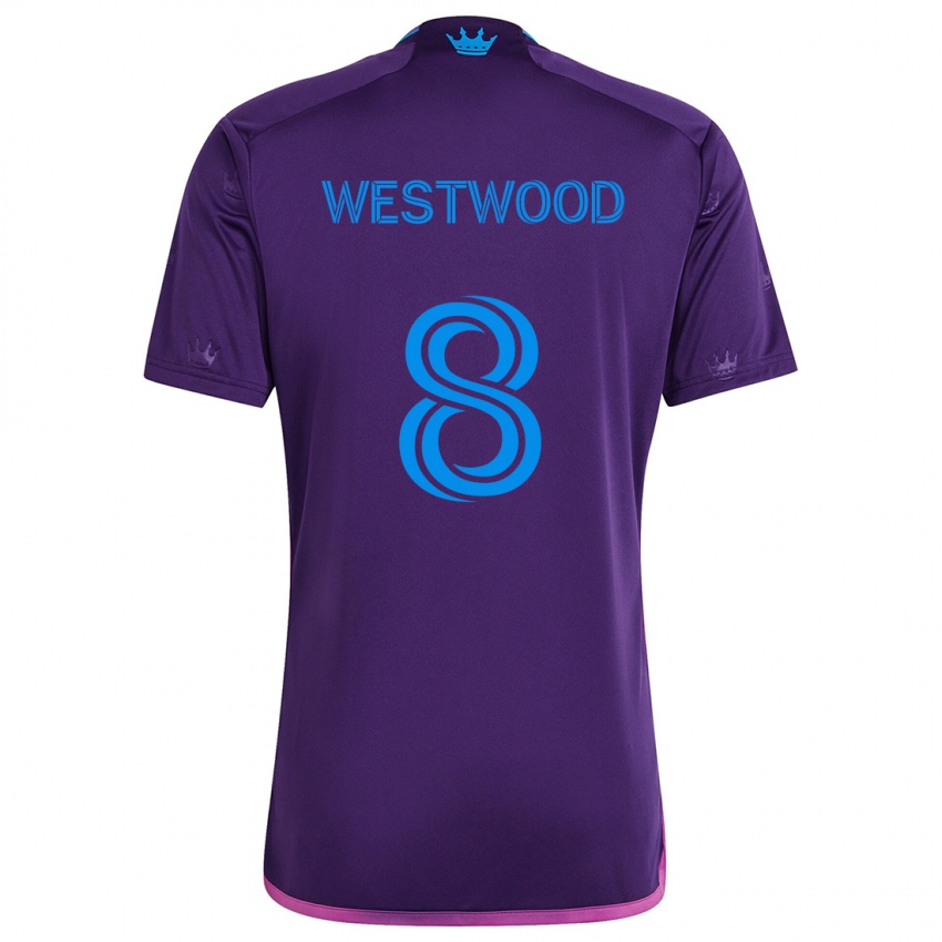 Criança Camisola Ashley Westwood #8 Roxo Azulado Alternativa 2024/25 Camisa