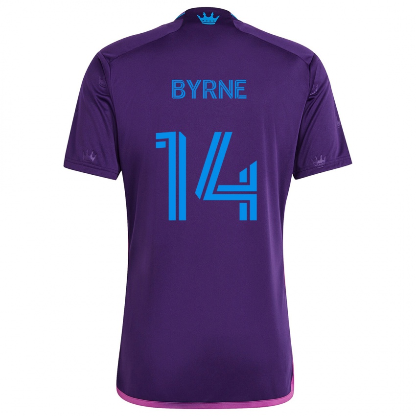 Criança Camisola Nathan Byrne #14 Roxo Azulado Alternativa 2024/25 Camisa