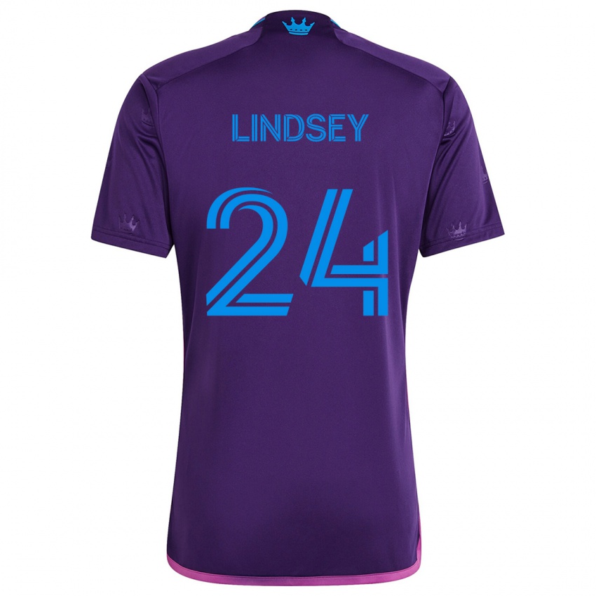 Criança Camisola Jaylin Lindsey #24 Roxo Azulado Alternativa 2024/25 Camisa