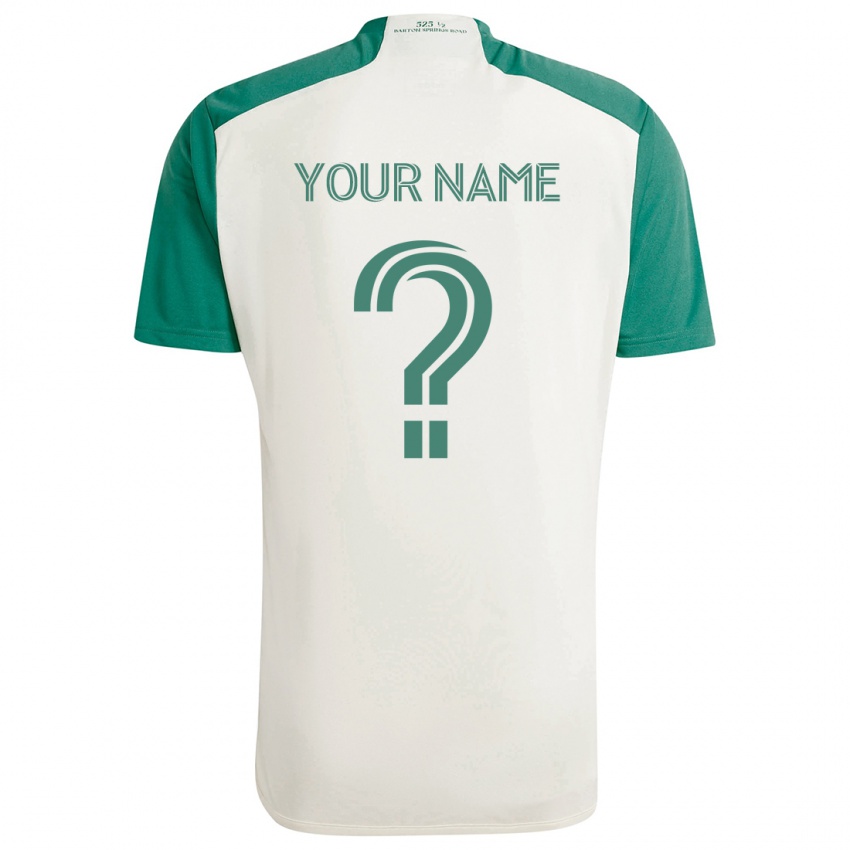 Criança Camisola Seu Nome #0 Cores Bronzeadas Verde Alternativa 2024/25 Camisa