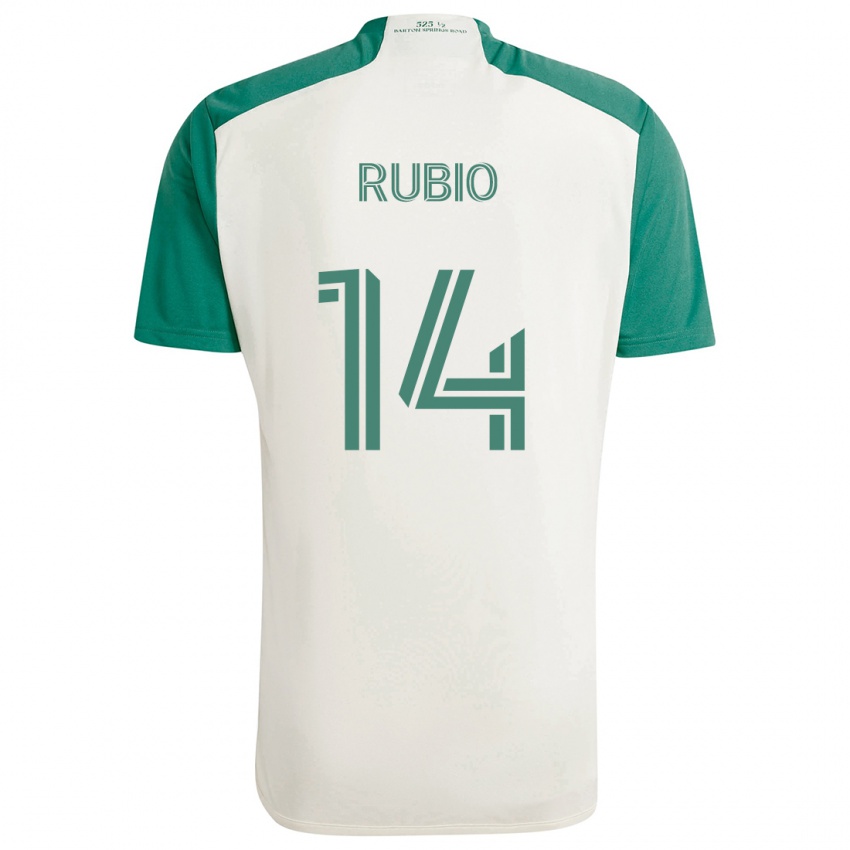 Criança Camisola Diego Rubio #14 Cores Bronzeadas Verde Alternativa 2024/25 Camisa