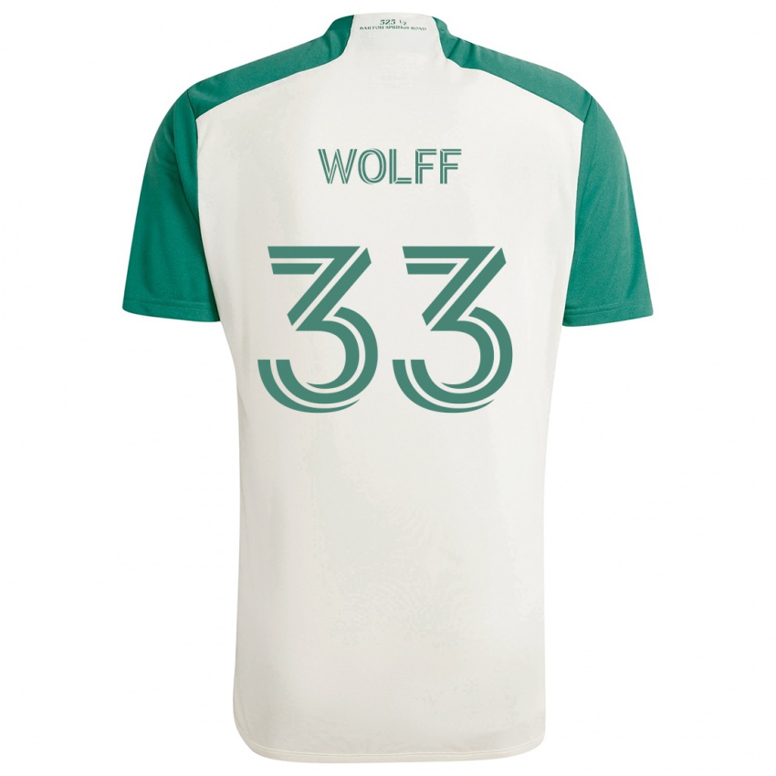 Criança Camisola Owen Wolff #33 Cores Bronzeadas Verde Alternativa 2024/25 Camisa