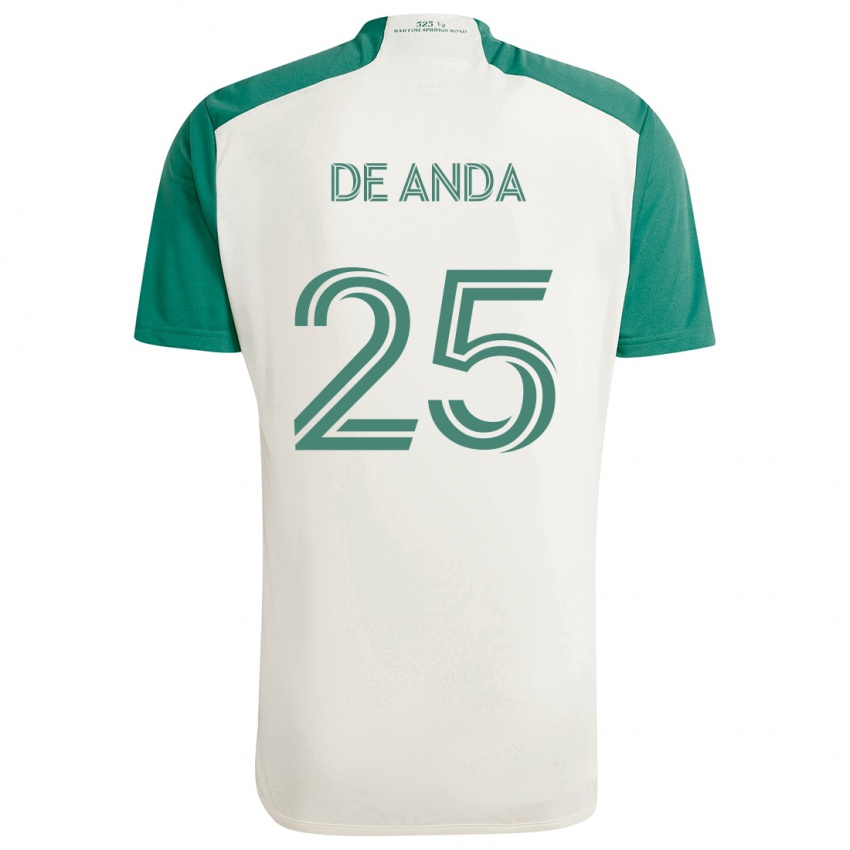 Criança Camisola Anthony De Anda #25 Cores Bronzeadas Verde Alternativa 2024/25 Camisa