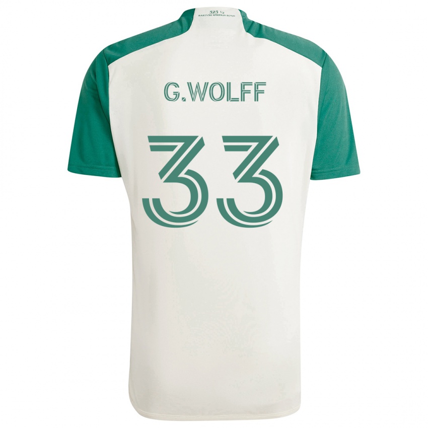 Criança Camisola Gavin Wolff #33 Cores Bronzeadas Verde Alternativa 2024/25 Camisa