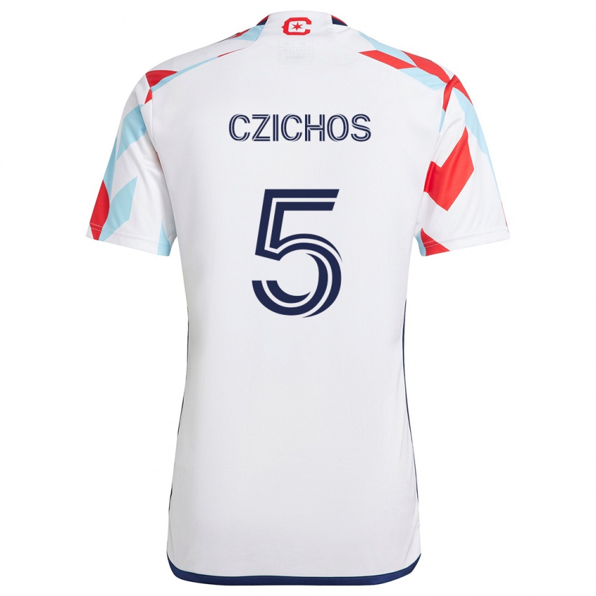 Criança Camisola Rafael Czichos #5 Branco Vermelho Azul Alternativa 2024/25 Camisa