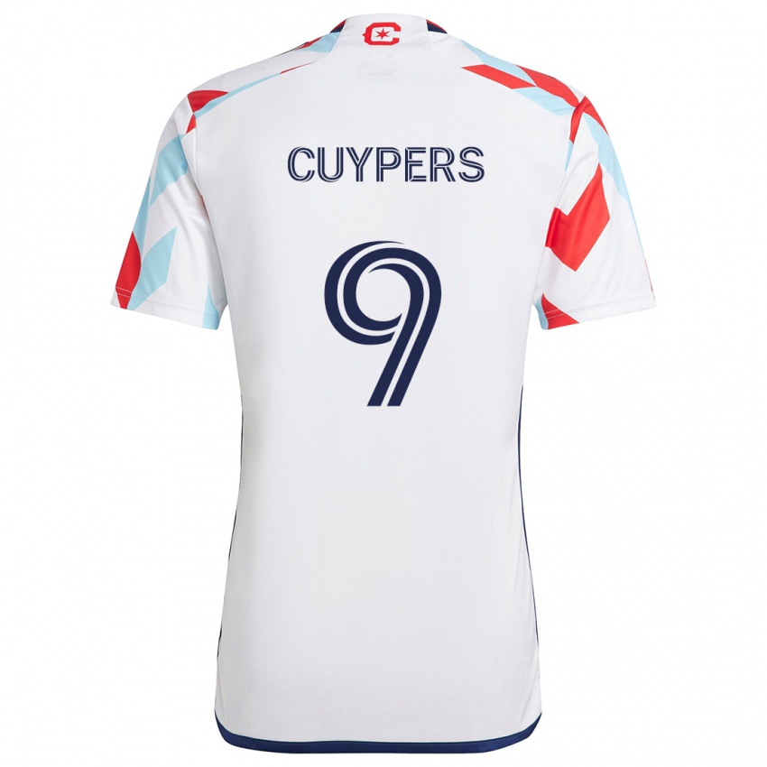 Criança Camisola Hugo Cuypers #9 Branco Vermelho Azul Alternativa 2024/25 Camisa