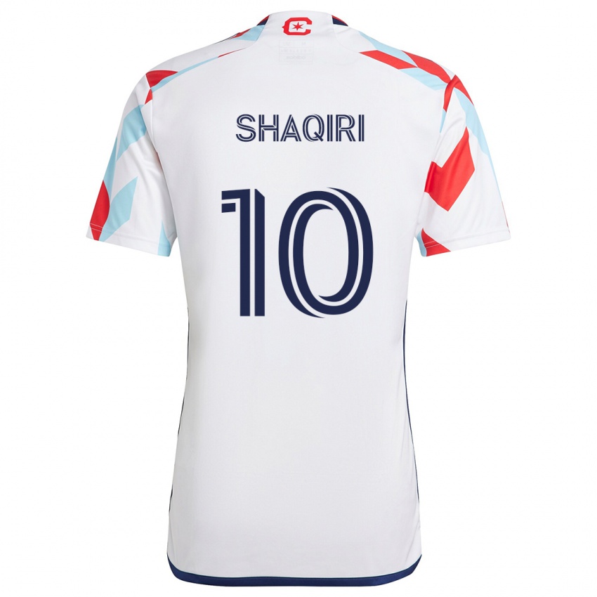 Criança Camisola Xherdan Shaqiri #10 Branco Vermelho Azul Alternativa 2024/25 Camisa