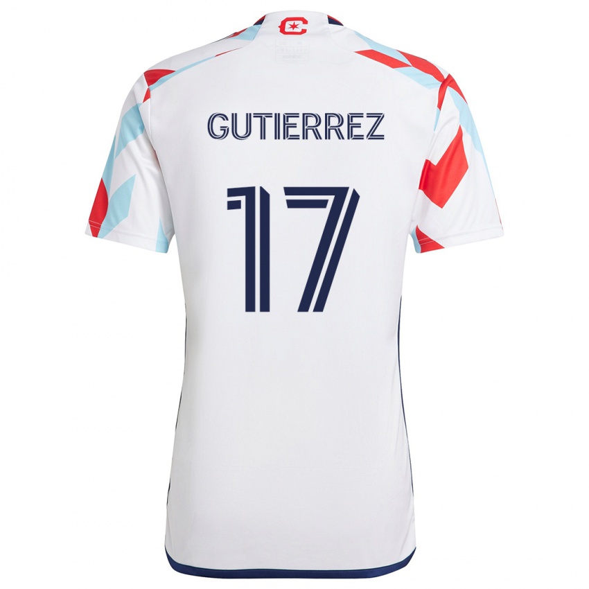 Criança Camisola Brian Gutiérrez #17 Branco Vermelho Azul Alternativa 2024/25 Camisa