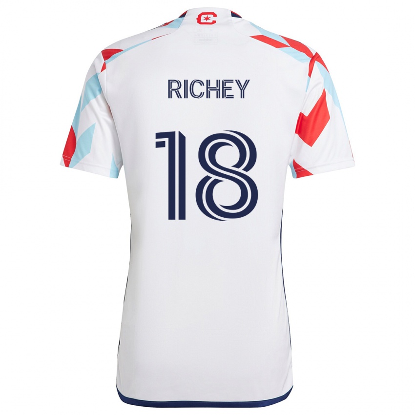 Criança Camisola Spencer Richey #18 Branco Vermelho Azul Alternativa 2024/25 Camisa