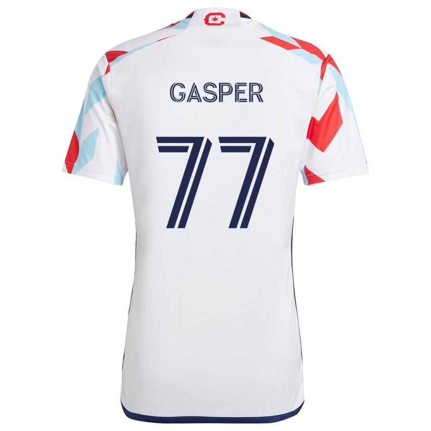 Criança Camisola Chase Gasper #77 Branco Vermelho Azul Alternativa 2024/25 Camisa