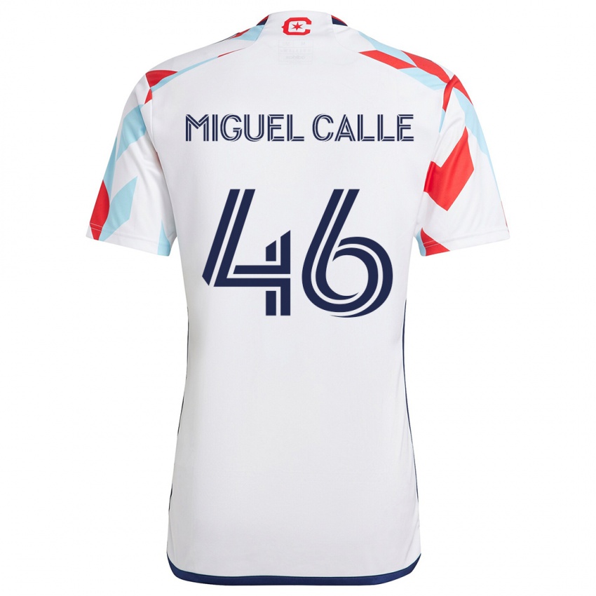 Criança Camisola Juan Miguel Calle #46 Branco Vermelho Azul Alternativa 2024/25 Camisa