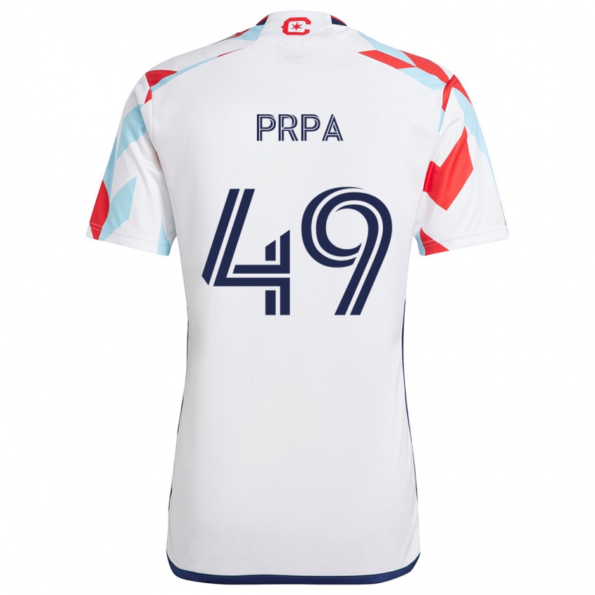 Criança Camisola Luka Prpa #49 Branco Vermelho Azul Alternativa 2024/25 Camisa