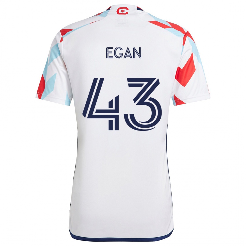 Criança Camisola Noah Egan #43 Branco Vermelho Azul Alternativa 2024/25 Camisa