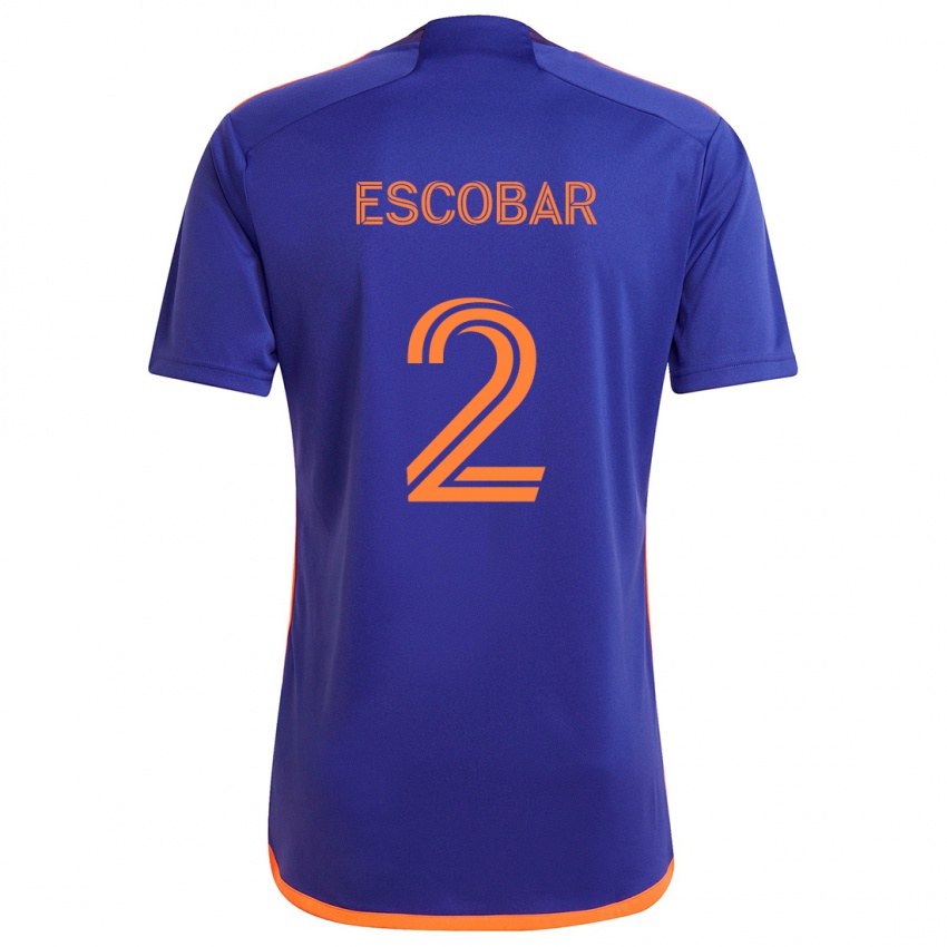 Criança Camisola Franco Escobar #2 Laranja Roxa Alternativa 2024/25 Camisa