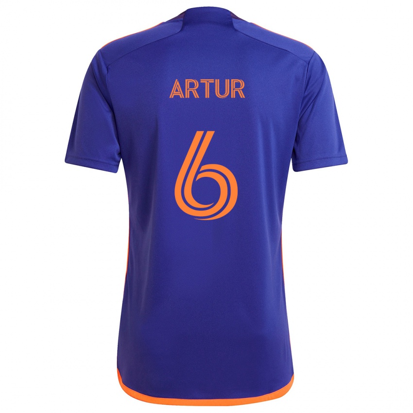 Criança Camisola Artur #6 Laranja Roxa Alternativa 2024/25 Camisa