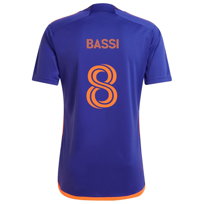 Criança Camisola Amine Bassi #8 Laranja Roxa Alternativa 2024/25 Camisa