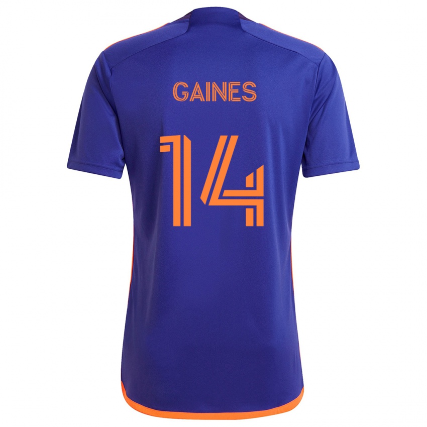 Criança Camisola Mckinze Gaines #14 Laranja Roxa Alternativa 2024/25 Camisa