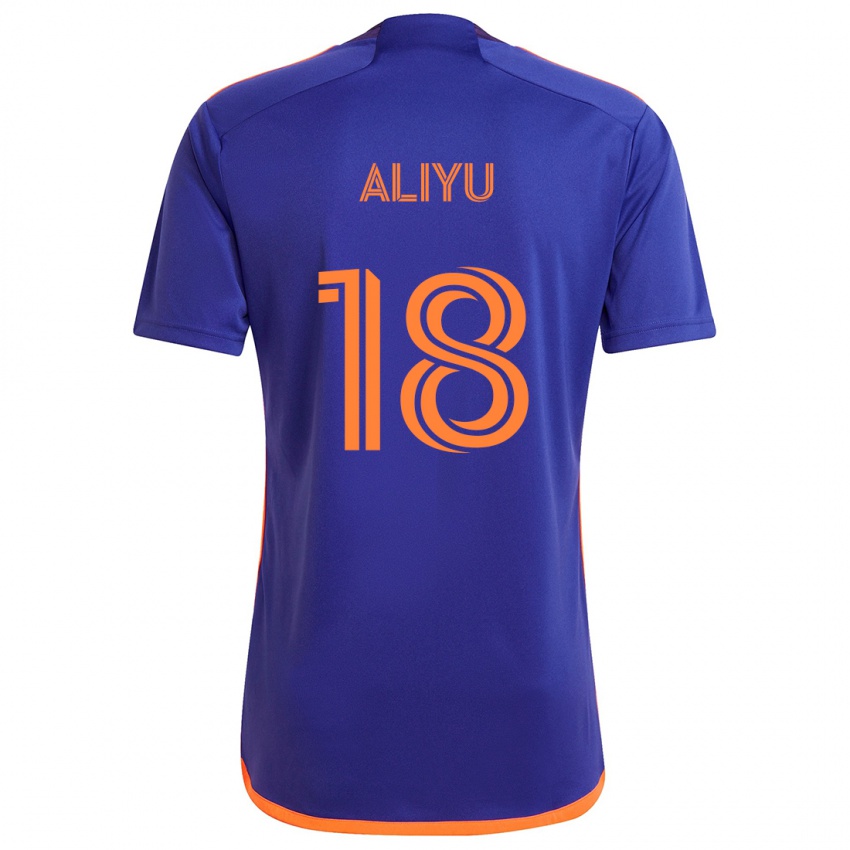 Criança Camisola Ibrahim Aliyu #18 Laranja Roxa Alternativa 2024/25 Camisa