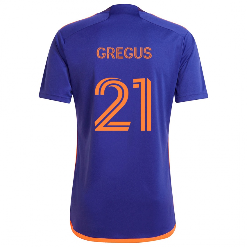 Criança Camisola Ján Gregus #21 Laranja Roxa Alternativa 2024/25 Camisa