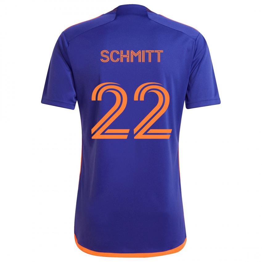 Criança Camisola Tate Schmitt #22 Laranja Roxa Alternativa 2024/25 Camisa